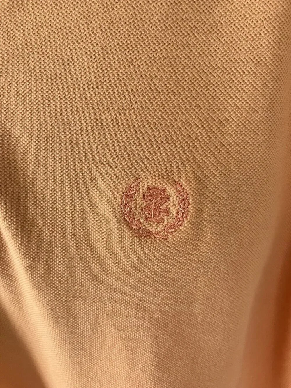 Izod luxury sport men's cotton pique polo solid peach interlock short sleeve L - Picture 4 of 8